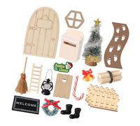 YUNNIAN Collection Miniature De Noël en Bois 20 Pièces 1/12 Décoration Maison Poupée Modèle Projet Artisanal Accessoires Réglage Scène Festival Maison Poupée Décors Scène Noël