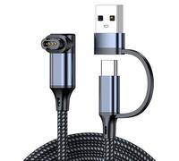 YUNNIAN Cordon De Chargement USB/Type C Et USB a en Nylon Tressé pour Montres Puissance 120 Cm Longueur 3 94 Pieds Chargement en Aluminium