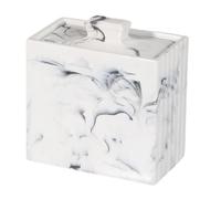 YUNNIAN Élégant porte-cure-dents en résine avec couvercle pour hôtel, restaurant, table, motif marbre, rangement de cotons-tiges