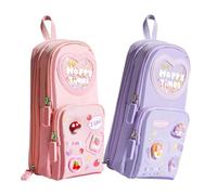 YUNNIAN Grande trousse à crayons grande capacité avec 3 compartiments pour stylos, marqueurs, stylos pour étudiants et adolescents, Avec cône, 9.5*6.5*21CM