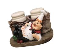 YUNNIAN Lot de 2 figurines en résine pour assaisonnement/cure-dents - Décoration d'intérieur - Statue de chef - Sels et poivrons - Porte-bouteille