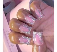 YUNNIAN Lot de 24 faux ongles carrés en acrylique à coller sur les ongles