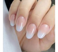 YUNNIAN Omber Faux ongles brillants à presser en forme d'amande, faux ongles en acrylique, couverture complète pour ongles