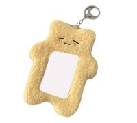 YUNNIAN Porte-cartes en peluche de dessin animé - Couverture de cartes en peluche - Porte-cartes photo - Porte-clé, Beurre, Size Approx. 15x11cm/5.9x4.33in