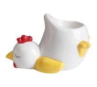 YUNNIAN Porte-œufs en céramique Motif poule ou canard Pour petit déjeuner Facile à utiliser Design porcelaine souvenir d'enfance