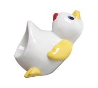 YUNNIAN Porte-œufs en céramique Motif poule ou canard Pour petit déjeuner Facile à utiliser Design porcelaine souvenir d'enfance