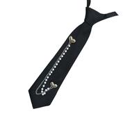 YUNNIAN Preppy Punk Coeur Perles Perles Chaîne Pré-nouée Cravate Réglable Cravates Pour Les Jeunes Uniformes De Campus Tenues Preppy École Pré-noué
