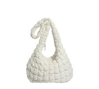 YUNNIAN Sac matelassé surdimensionné tendance multifonction pratique à bandoulière multifonction pour femme et homme, grande capacité en nylon, blanc, One Size