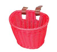 Yunobi Panier avant en plastique pour vélo VTT - vintage - En rotin - Tissé à la main - Pour enfants