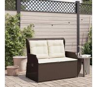 Yunovire Banc de jardin en polyrotin avec dossier réglable, 2 places, pour terrasse, balcon, extérieur, assise durable, charge maximale : 220 kg