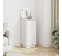 Yunovire Buffet blanc 31,5 x 34 x 75 cm, en pin massif, avec portes, espace de rangement pour salon, couloir, cuisine, meuble élégant pour votre maison