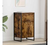 Yunovire Buffet couleur fumé 81 x 36 x 150,5 cm, en bois dérivé du bois, style industriel, avec portes et tiroir, pour salon, salle à manger, couloir