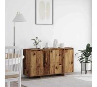 Yunovire Buffet en bois recyclé 135 x 41 x 75 cm, moderne, durable, avec 4 portes à charnières, espace de rangement pour salon, salle à manger, couloir