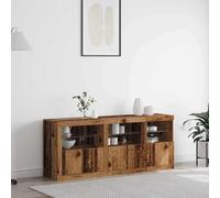 Yunovire Buffet LED en bois recyclé - 162 x 37 x 67 cm - Matériau du bois - Avec éclairage RVB - Design moderne pour salon, salle à manger, couloir, espace de rangement