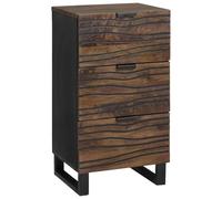 Yunovire Buffet marron - 40 x 33 x 75 cm - Bois de manguier massif - Espace de rangement rustique pour salon, couloir, salle à manger - Meuble moderne avec tiroirs