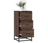 Yunovire Buffet marron, aspect chêne, 35,5 x 35 x 76 cm, matériau dérivé du bois, structure en métal, meuble moderne pour salon, couloir, cuisine, espace de rangement