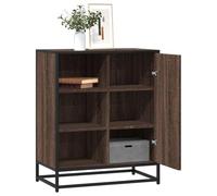 Yunovire Buffet marron aspect chêne 62 x 35 x 76 cm en matériau dérivé du bois avec structure en métal - Espace de rangement moderne pour salon, couloir, cuisine - Meuble robuste pour la maison
