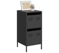 Yunovire Buffet noir 35 x 39 x 73,5 cm, en acier laminé à froid, avec 2 tiroirs, pour salon, couloir, bureau, grand espace de rangement, moderne