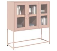 Yunovire Buffet rose - 100,5 x 39 x 107 cm - En acier laminé à froid - Meuble robuste pour salon, cuisine, couloir - Espace de rangement polyvalent