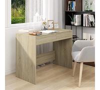 Yunovire Bureau d'ordinateur en chêne Sonoma 101 x 50 x 76,5 cm, robuste, avec 2 tiroirs, idéal pour le bureau et la maison, table de travail polyvalente