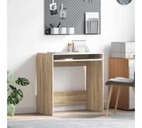Yunovire Bureau d'ordinateur en chêne Sonoma 77,5 x 43 x 79 cm avec étagère, table console pratique avec espace de rangement