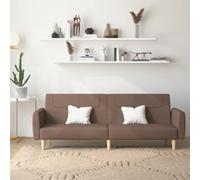 Yunovire Canapé-lit 2 places, en tissu taupe, 220 x 84,5 cm, cadre en bois, rembourrage confortable, fonction transformée, pour salon, chambre d'amis, petite chambre
