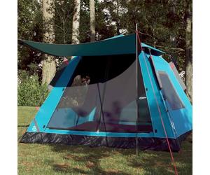 Yunovire Dôme Tente de camping pour 5 personnes - Bleu - Quick Release - Imperméable - Coupe-vent - Légère - Avec auvent amovible - 2 entrées - Connexion E - Pour trekking, plage, festival, voyages en