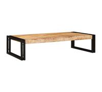 Yunovire Étagère de salle de bain en bois de manguier massif brut et fer 100 x 50 x 23 cm avec étagère, espace de rangement et étagère pour salle de bain, WC d'invités, meuble sous lavabo, meuble de