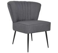 Yunovire Fauteuil à cocktail gris foncé avec revêtement en tissu, design rétro, 64 x 73 x 81 cm, fauteuil rembourré pour salon, chambre à coucher, fauteuil lounge confortable pour adultes