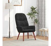 Yunovire Fauteuil de relaxation en velours noir - 70 x 77 x 98 cm - Fauteuil de salon moderne pour chambre à coucher, salon et bureau - Fauteuil simple confortable pour adulte
