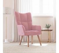 Yunovire Fauteuil de relaxation en velours rose moderne pour chambre à coucher - Fauteuil rembourré confortable avec pieds en bois - Fauteuil à cocktail en velours pour adulte - Salon, bureau