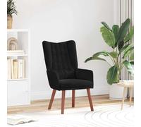 Yunovire Fauteuil en velours noir, 63 x 67 x 94 cm, pieds en bois massif, fauteuil de relaxation confortable pour salon, chambre à coucher, bureau, fauteuil de salon moderne pour adultes, fauteuil de