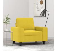 Yunovire Fauteuil jaune clair 60 cm en tissu, cadre en métal robuste, rembourrage confortable pour salon, chambre à coucher, salon, charge maximale : 110 kg