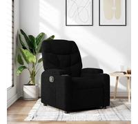 Yunovire Fauteuil relax en tissu noir, fonction de couchage manuelle, porte-gobelet, poche latérale, design moderne pour adultes, salon, chambre à coucher, bureau, home cinéma, confortable, durable