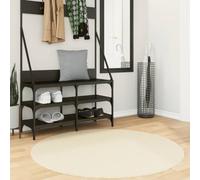 Yunovire HUARTE Tapis à poils courts, crème, diamètre 120 cm, doux, lavable, antidérapant, design moderne, certifié Standard 100 Oeko-TEX, idéal pour le salon, la chambre à coucher, la chambre