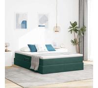 Yunovire Lit de rangement, 140 x 200 cm, en velours vert foncé, avec matelas, système de levage hydraulique, lit plate-forme moderne, meuble de chambre à coucher