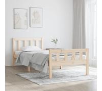Yunovire Lit en bois de pin massif non traité, 195,5 x 80,5 cm, cadre en bois stable, plate-forme, lit simple pour chambre à coucher, base de lit durable, design classique