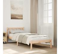Yunovire Lit en bois massif extra long, 90 x 220 cm, en pin non traité, robuste, avec sommier à lattes, meuble de chambre moderne pour adultes