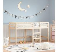 Yunovire Lit mezzanine pour enfant, avec échelle, 90 x 200 cm, en pin massif, lit simple, pour chambre d'enfant, design peu encombrant, sécurité anti-chute, meuble robuste