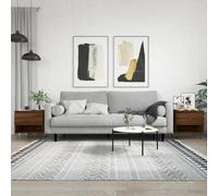 Yunovire Lot de 2 tables basses - Aspect chêne - Marron - 50 x 46 x 50 cm - En matériau dérivé du bois - Avec tiroir et compartiment - Pour salon et salle de réception - Tables d'appoint modernes