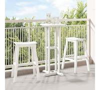 Yunovire Lot de 3 bars de jardin - Blanc - En polyéthylène haute densité - Résistant aux UV - 55 x 55 x 107 cm - Table pour terrasse, balcon, extérieur, conversation - Facile d'entretien