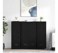 Yunovire Lot de 3 meubles de salon, modernes, aspect chêne noir, 132 x 35,5 x 103,5 cm, meuble de salon, moderne, avec espace de rangement, pour salle à manger et cuisine