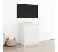 Yunovire Meuble TV blanc, 40 x 35 x 54 cm, matériau en bois, espace de rangement robuste pour salon, meuble multimédia moderne, support TV polyvalent pour chambre à coucher