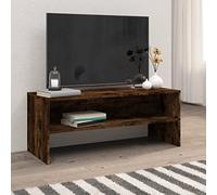 Yunovire Meuble TV en chêne fumé 100 x 40 x 40 cm - Matériau du bois - Support TV moderne pour salon, chambre à coucher, rangement multimédia