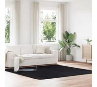 Yunovire Navara Tapis shaggy à poils longs, noir, 240 x 240 cm, en polyester, carré, antidérapant, design moderne, pour salon, chambre à coucher, bureau
