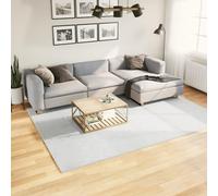 Yunovire Oviedo Tapis à poils courts gris, 200 x 280 cm, polyester doux, certifié Standard 100 Oeko-TEX, pliable, idéal pour le salon, la chambre à coucher, le couloir, compatible avec le chauffage au