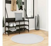 Yunovire Oviedo Tapis à poils courts gris, diamètre 100 cm, certifié Standard 100 Oeko-Tex, doux, moderne, idéal pour salon, chambre à coucher, bureau, décoration de sol ronde