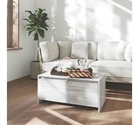 Yunovire Sonoma Table basse Gris 90 x 50 x 41,5 cm Table d'appoint moderne en bois avec 2 tiroirs pour collations et boissons