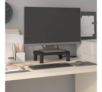 Yunovire Support pour écran, noir, 38 x 24 x 10,5 cm, HIPS réglable en hauteur, design minimaliste, pour bureau et maison, espace de rangement pratique pour clavier et médias