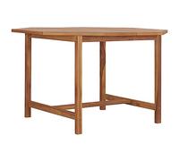 Yunovire Table à manger de jardin 110 x 110 x 75 cm en teck massif avec finition à base d'eau, résistante aux intempéries, pour terrasse, balcon, extérieur, jardin, idéale comme table d'appoint, table